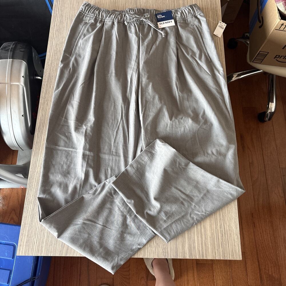 Old Navy Billie High-Rise Ankle Pants Grey Melange Drawstring Trousers WMN L NWT